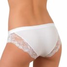 Damenunterhose - Hüftmodell - hinten mit Spitzenbesatz - weiß - S