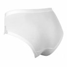 Damenunterhose - mit breitem Seitenbereich - vorne mit Spitzenbesatz - weiß - L