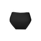 Damenunterhose - mit breitem Seitenbereich - vorne mit Spitzenbesatz - schwarz - XL