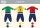 Enrico Coveri lange schmale Baby-Pyjama - 100% Baumwoll-Pyjama - Gelb-Dunkelblau - 92