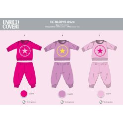   Enrico Coveri lange schmale Baby-Pyjama - 100% Baumwoll-Pyjama - Hellrosa - 74