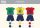 Enrico Coveri Kurzarm-Sommer-Baby-Pyjama - 100% Baumwollpyjama - gelb-dunkelblau - 74