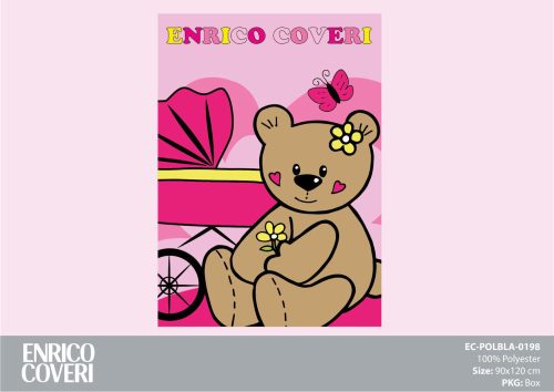Enrico Coveri Baby Fleece Decke - 90 x 120 cm - rosa