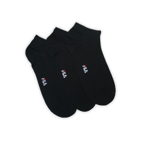 Fila Unisex merzerisierte Sneakersocken - 3 Paar/Packung - Baumwoll-Sneakersocken - Schwarz - 35-38