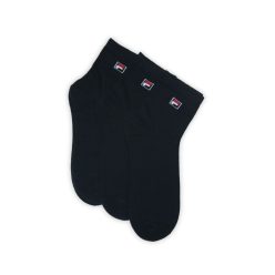   Fila Unisex Baumwollsocken - Kurzsocken - 3 Paar - Schwarz - 43-46