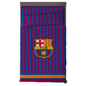 FC BARCELONA Bettwäsche-Set 100% Baumwolle, Bettdecke 180X270 + Spannbettlaken 105x200+25 + Kissenbezug 45X125