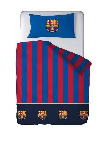 FC BARCELONA Bettwäsche-Set 100% Baumwolle, Bettdecke 210x270 + Spannbettlaken 135x200+28 + Kissenbezug 45x155