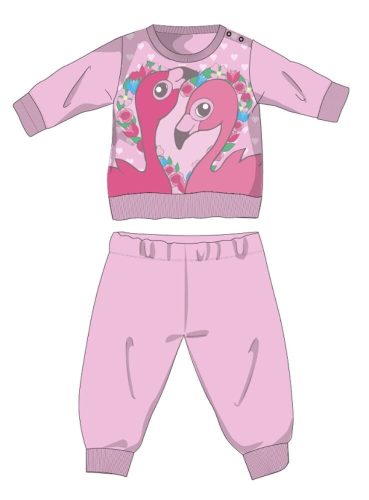 Flamingo Winter-Baby-Pyjama aus Baumwolle - Interlock-Pyjama - hellrosa - 80