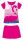 Flamingo Sommer-Kurzarm-Kinderpyjama - Baumwoll-Jersey-Pyjama - Pink - 128