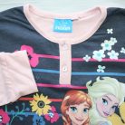 Langer dünner Baumwoll-Kinderpyjama - Eiskönigin - gestreift - Jersey - hellrosa - 134
