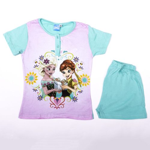Kurzärmeliger Baumwoll-Kinderpyjama - Die Eiskönigin - grün - 110