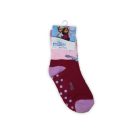 Rutschfeste Kindersocken - Die Eiskönigin - Vollplüsch - Elsa Muster - Bordeaux-Lila - 23-26