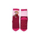 Rutschfeste Kindersocken - Die Eiskönigin - Vollplüsch - Anna Muster - Bordeaux-Pink - 23-26