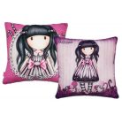 Gorjuss Kissen, Dekokissen - 40x40 cm - lila-rosa