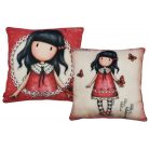 Gorjuss Kissen, Dekokissen - 40x40 cm - beige-rot