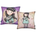 Gorjuss Kissen, Dekokissen - 40x40 cm - beige-lila