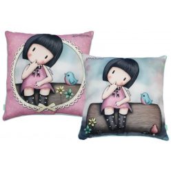 Gorjuss Kissen, Dekokissen - 40x40 cm - hellblau-rosa