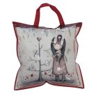 Gorjuss Kissen, Dekokissen - 40x40 cm - weiß-rot