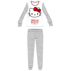   Hello Kitty Damen dünnes Baumwollpyjama - Jersey-Pyjama - Hellgrau - L