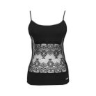 Damen Spitzen-Zweiteiler-Top-Unterteil-Set - schwarz - L