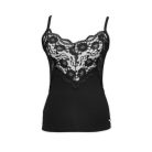 Damen Spitzen-Zweiteiler-Top-Unterteil-Set für Damen mit hohem Baumwollanteil - schwarz - M