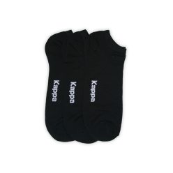   Kappa Unisex Baumwoll-Sneakersocken - 3 Paar/Packung - mercerisierte Sneakersocken - schwarz - 42-44