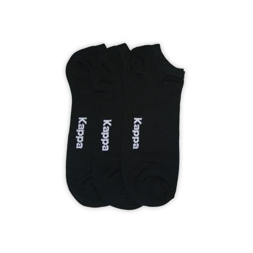 Kappa Unisex Baumwoll-Sneakersocken - 3 Paar/Packung - mercerisierte Sneakersocken - schwarz - 45-47