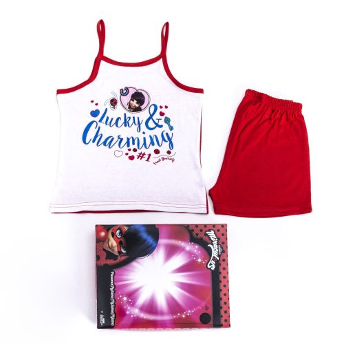 Marienkäfer und Schwarze Katze Abenteuer Mädchen Baumwollpyjama - ärmelloser Pyjama - Sommer-Set - Rot - 110
