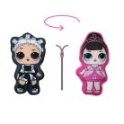 Wendbare LOL Puppe Spielkissen für Mädchen - Zwei-in-Eins Kissen - pink-dunkelgrau