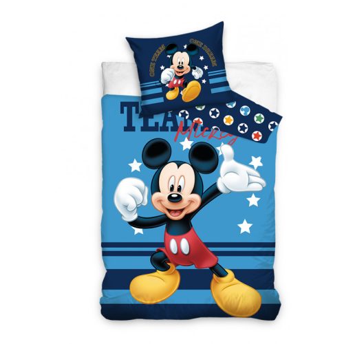 MICKEY MAUS BLAUES Bettwäsche-Set 100% Baumwolle 140x200 + 65x65