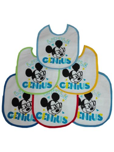 Mickey Maus Baby Lätzchen 6 Stück/Packung - Baumwoll-Lätzchen - Hellblau-Mittelblau-Dunkelblau-Gelb-Rot-Grün