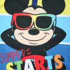 Langer dünner Baumwoll-Kinderpyjama - Micky Maus - Sommer Startschriftzug - Jersey - dunkelblau - 98