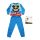 Langer dünner Baumwoll-Kinderpyjama - Micky Maus - Sommer Startschriftzug - Jersey - mittelblau - 110