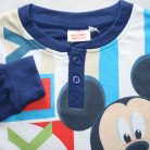 Langer dünner Baumwoll-Kinderpyjama - Micky Maus - Startschriftzug - Jersey - dunkelblau - 110