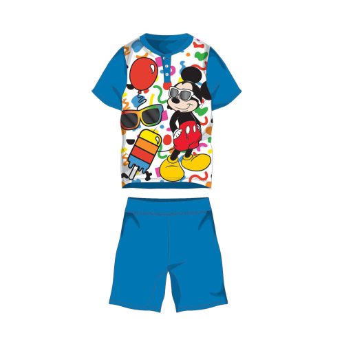 Sommer-Kurzarm-Kinder-Baumwollpyjama - Disney Mickey Maus - mittelblau - 110