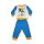 Langer dünner Baumwollbaby-Strampler - Mickey Mouse - One fly guy Aufdruck - Jersey - mittelblau - 80