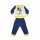 Langer dünner Baumwollbaby-Strampler - Mickey Mouse - One fly guy Aufdruck - Jersey - dunkelblau-gelb - 92