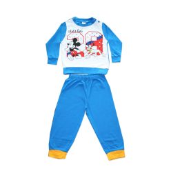   Langarm-Dünner Baumwoll-Baby-Pyjama - Mickey Maus - Jersey - mittelblau - 92
