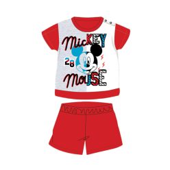   Sommerlicher kurzärmeliger Baumwollbaby-Strampler - Disney Mickey Mouse - rot - 92
