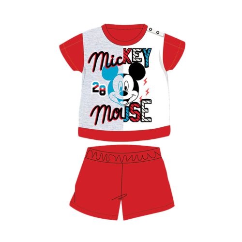Sommerlicher kurzärmeliger Baumwollbaby-Strampler - Disney Mickey Mouse - rot - 92