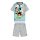 Sommer-Kurzarm-Kinder-Baumwollpyjama - Disney Mickey Maus - Mickey Aufschrift - grau - 116
