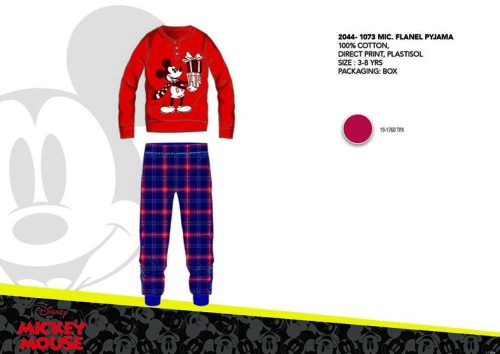 Winter dicke Baumwollkinderpyjama - Flanellpyjama - Disney Mickey Maus - rot - 110