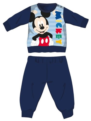 Disney Mickey Maus Winter dicke Baby-Strampelanzug - Baumwollflanell-Strampelanzug - dunkelblau - 92