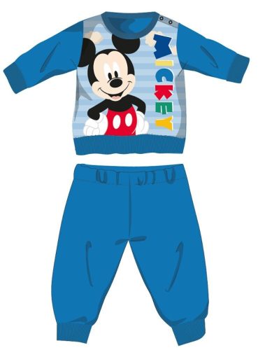 Disney Mickey Maus Winter dicke Baby-Strampelanzug - Baumwollflanell-Strampelanzug - hellblau - 86