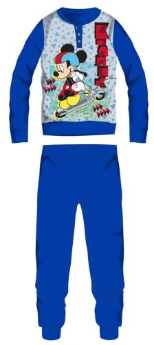 Disney Mickey Maus Winter Dickes Kinderpyjama - Baumwollflanell Pyjama - Mittelblau - 104
