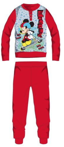 Disney Mickey Maus Winter Dickes Kinderpyjama - Baumwollflanell Pyjama - Rot - 110