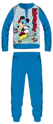 Disney Mickey Maus Winter Dickes Kinderpyjama - Baumwollflanell Pyjama - Hellblau - 98