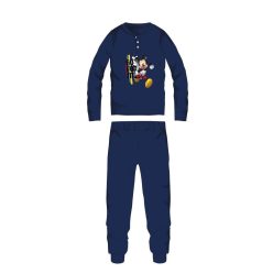  Disney Mickey Maus Winter Baumwoll Kinderpyjama - Interlock Pyjama - Dunkelblau - 104