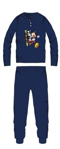 Disney Mickey Maus Winter Baumwoll Kinderpyjama - Interlock Pyjama - Dunkelblau - 116
