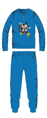 Disney Mickey Maus Winter Baumwoll Kinderpyjama - Interlock Pyjama - Hellblau - 98